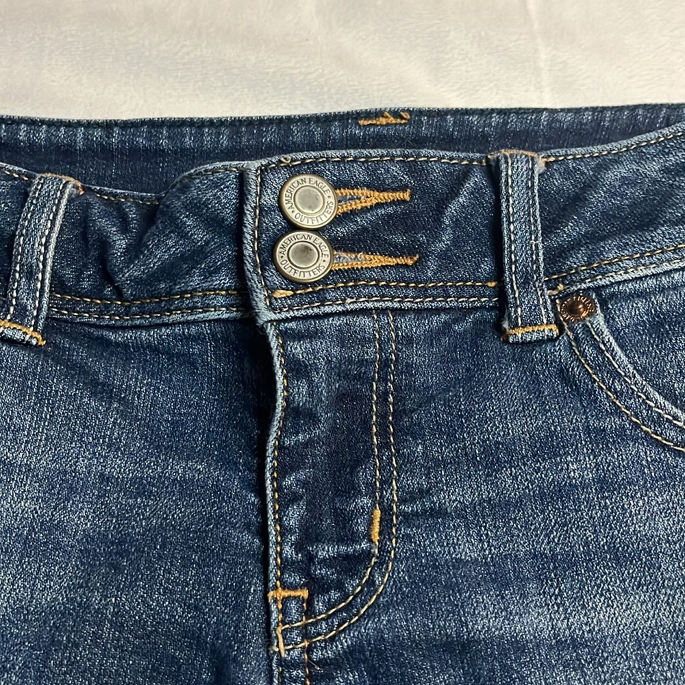 Denim Blue Women's Shorts with Lace Trim - Picture 4 of 7